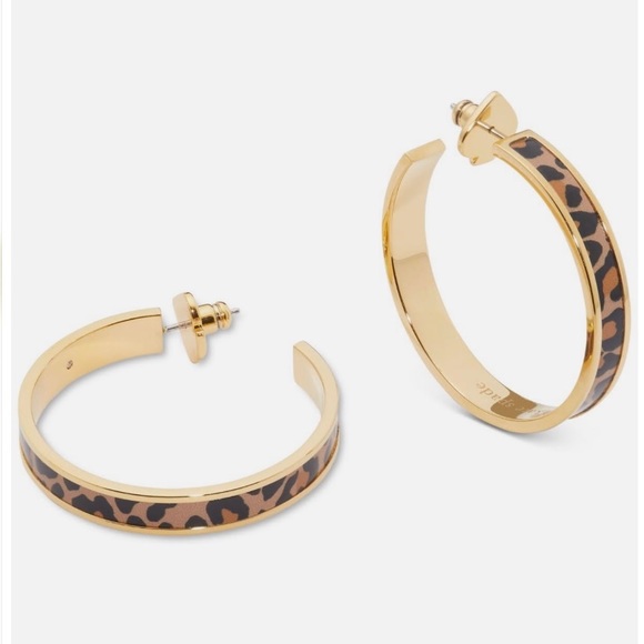 NWT Kate Spade Leopard Hoop earrings - Picture 2 of 7